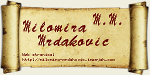 Milomira Mrdaković vizit kartica